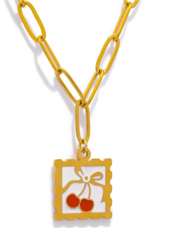 Skull & Arrow Shop Jewelry - Whimsical Cherry Pendant Necklace